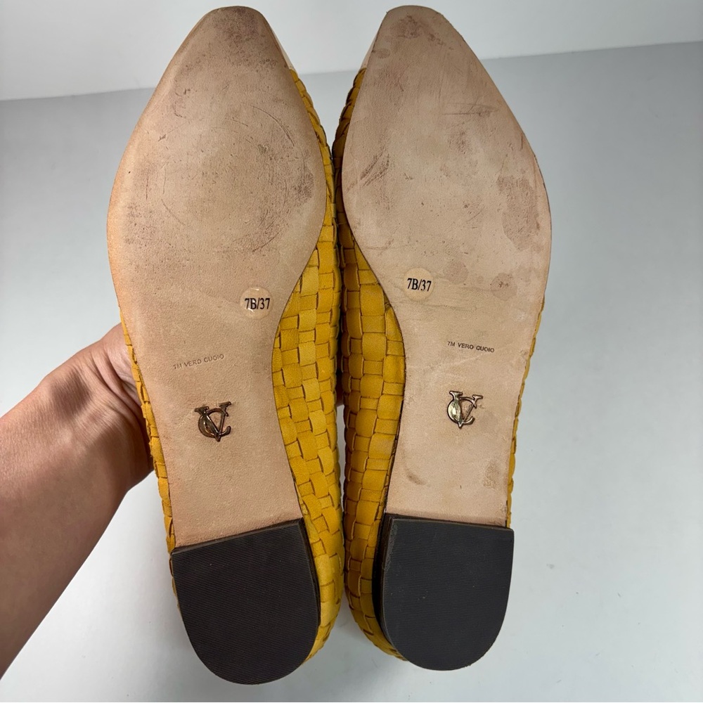 Vero‎ Cuoio Elegant Yellow and Cream Women's Flats size 7M all leather - Picture 6 of 7